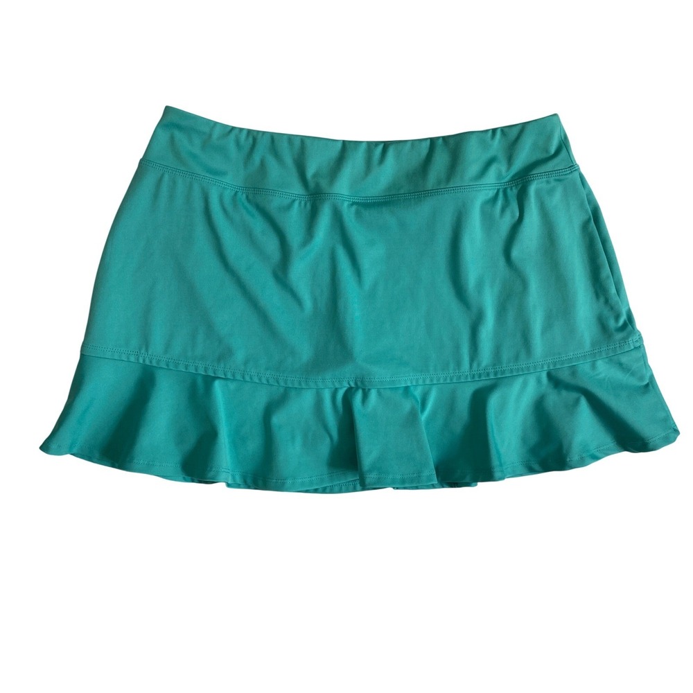 Tommy Bahama Golf Ruffle Hem Skort Performance Activewear Skirt Teal Womens XL